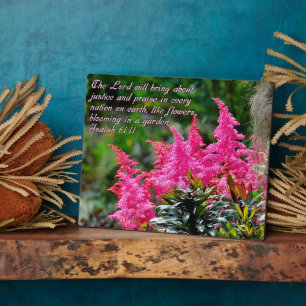 Isaiah 61:11 Roze Floral Inspirerend Fotoplaat