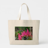 Isaiah 61:11 Roze Floral Inspirerend Grote Tote Bag (Achterkant)