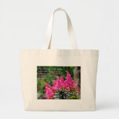 Isaiah 61:11 Roze Floral Inspirerend Grote Tote Bag (Voorkant)