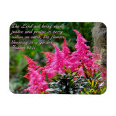 Isaiah 61:11 Roze Floral Inspirerend Magneet (Horizontaal)