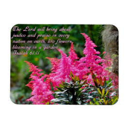 Isaiah 61:11 Roze Floral Inspirerend Magneet