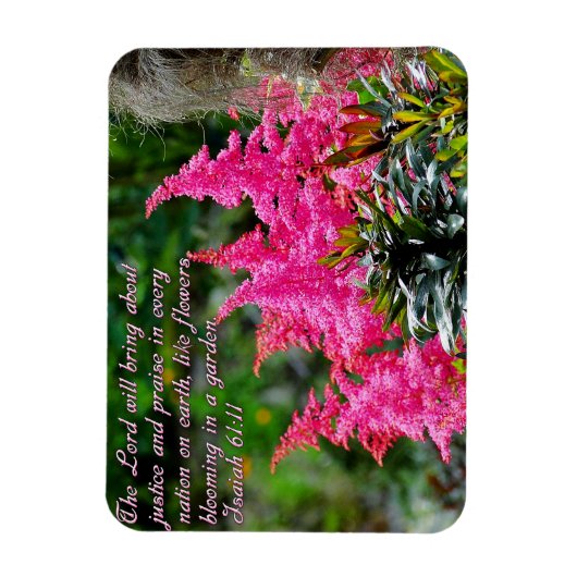 Isaiah 61:11 Roze Floral Inspirerend Magneet
