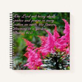 Isaiah 61:11 Roze Floral Inspirerend Notitieboek