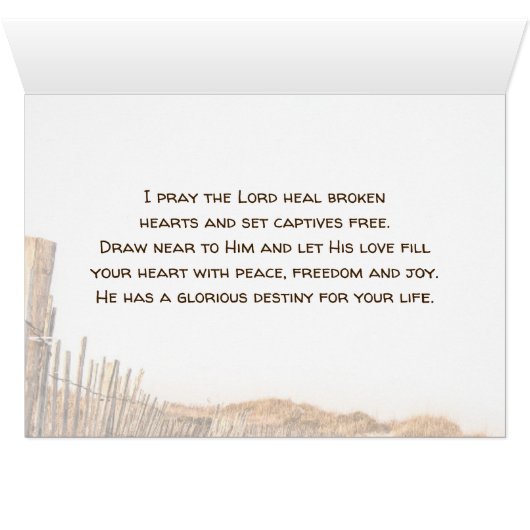 Isaiah 61:1,3 Bind up the brokenhearted, Card (Binenzijde Horizontaal (Onderkant))