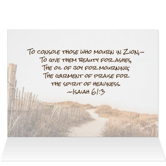 Isaiah 61:1,3 Bind up the brokenhearted, Card (Binnen Horizontaal (Boven))