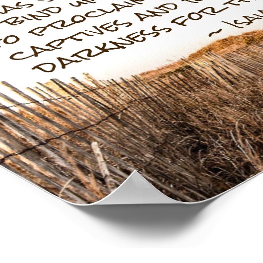 Isaiah 61:1 Bind omhoog de gebroken haren, Manuscr Poster (Hoek)