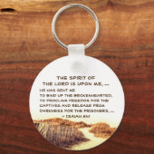 Isaiah 61:1 Bind omhoog de gebroken haren, Manuscr Sleutelhanger (Voorkant)