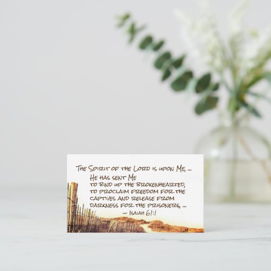 Isaiah 61:1 De geest van de Heer staat op mij Visitekaartje (Staand voorkant)