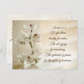 Isaiah 61:3 Beauty for Ashes, Bijbelverse, Orchid Briefkaart (Voorkant / Achterkant)