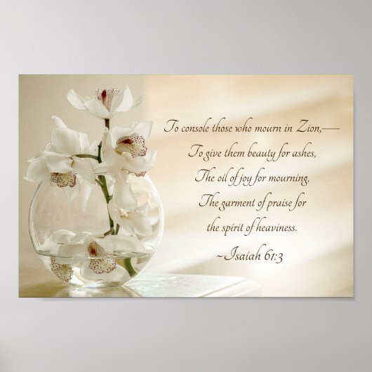 Isaiah 61:3 Beauty for Ashes, Bijbelverse, Orchid Poster (Voorkant)