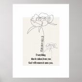 Isaiah 61:3 Floral Line Art Print – "God Restores" (Voorkant)