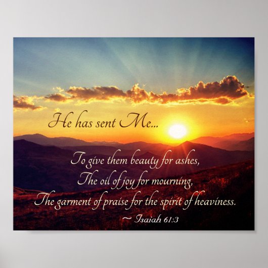 Isaiah 61:3 Het kledingstuk van de hoogten, Bijbel Poster (Voorkant)