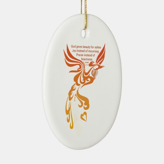 Isaiah 61 Phoenix Oval Ceramic Ornament (Rechts)