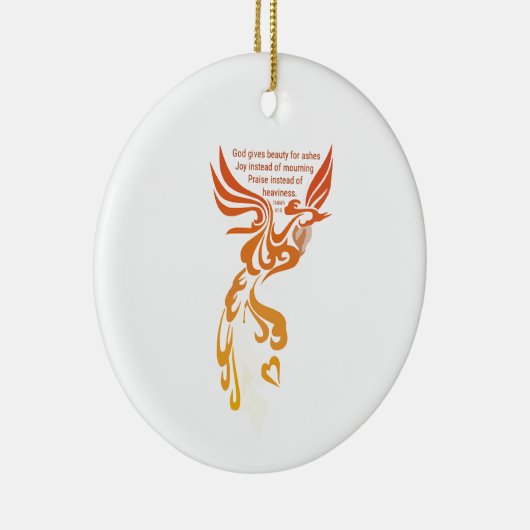 Isaiah 61 Phoenix Oval Ceramic Ornament (Rechts)