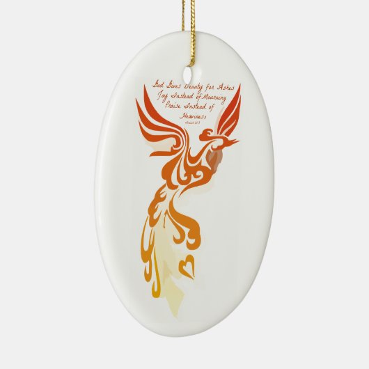 Isaiah 61 Phoenix Oval Ceramic Ornament (Rechts)