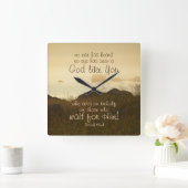 Isaiah 64:4 Bijbelverse prachtige Ocean Shorline Vierkante Klok (Huis)