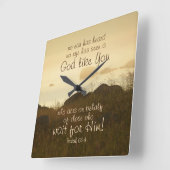 Isaiah 64:4 Bijbelverse prachtige Ocean Shorline Vierkante Klok (Hoek)