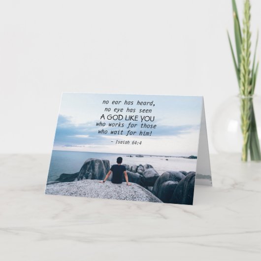 Isaiah 64:4 geen gehoor, bijbelverse kaart (Voorkant)