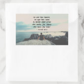 Isaiah 64:4 geen gehoor, bijbelverse rechthoekige sticker (Tas)