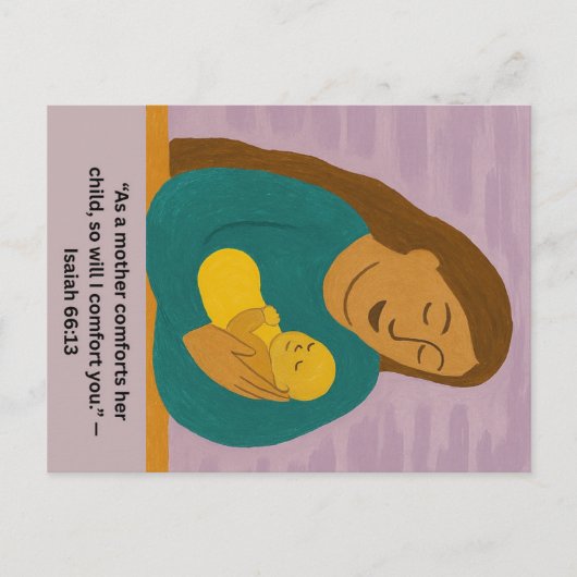 Isaiah 66:13 Comforting Mother and Baby Postcard Briefkaart (Voorkant)