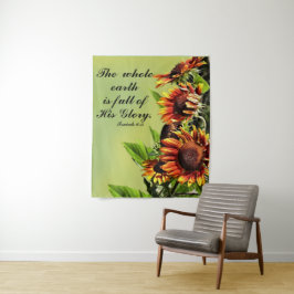 Isaiah 6:3 met foto van zonnebloemen wandkleed