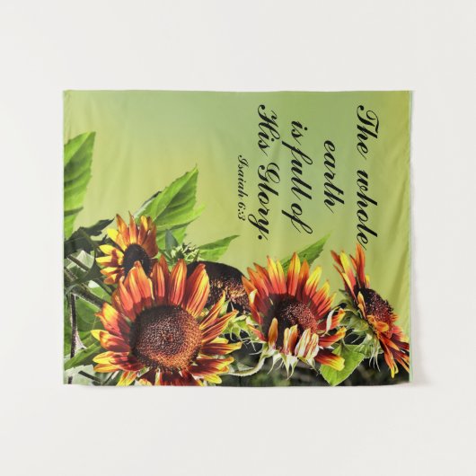 Isaiah 6:3 met foto van zonnebloemen wandkleed (Voorkant (horizontaal))