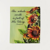 Isaiah 6:3 met foto van zonnebloemen wandkleed (Voorkant)