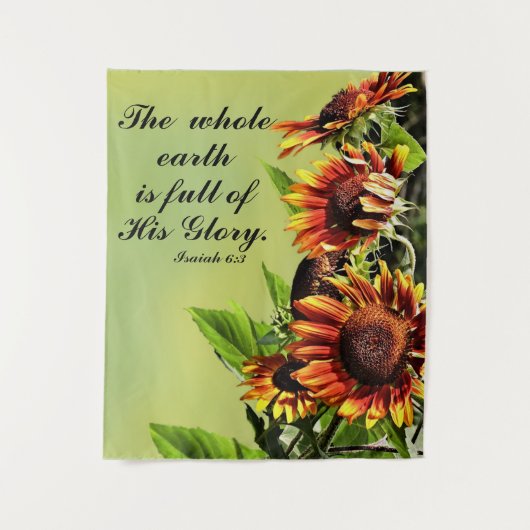 Isaiah 6:3 met foto van zonnebloemen wandkleed (Voorkant)