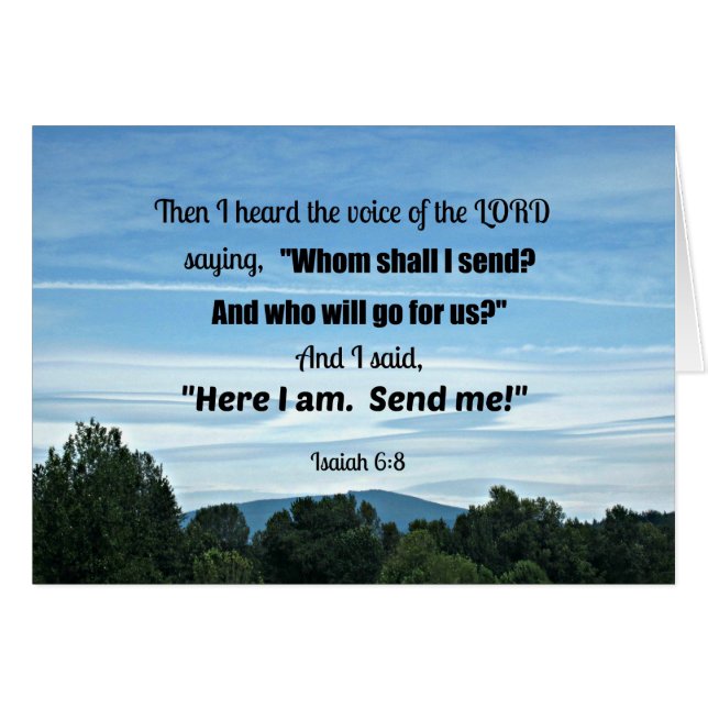 Isaiah 6:8 Toen hoorde ik de stem van de Heer (Voorkant Horizontaal)