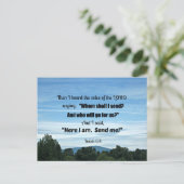 Isaiah 6:8 Toen hoorde ik de stem van de Heer Briefkaart (Staand voorkant)