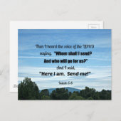 Isaiah 6:8 Toen hoorde ik de stem van de Heer Briefkaart (Voorkant / Achterkant)