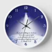 Isaiah 9:2-kerst-ronde wandklok (Voorkant)