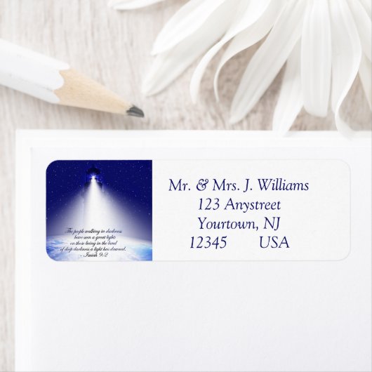 Isaiah 9:2 kerstfoto etiket (Insitu)