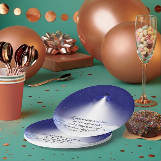 Isaiah 9:2 kerstfoto papieren bordje (Multi)