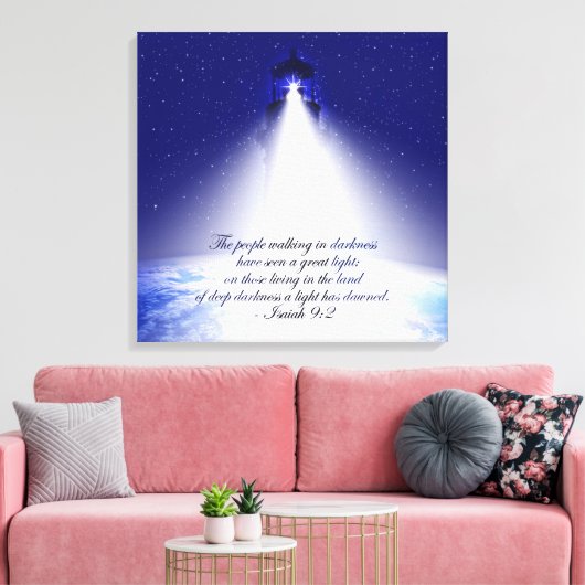 Isaiah 9:2 kerststaartafdruk canvas afdruk (Insitu (Woonkamer))