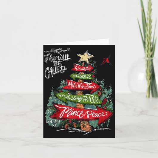 Isaiah 9_6 And He Will Be Called Jesus Christmas C Kaart (Voorkant)