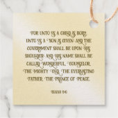 Isaiah 9:6 bedankjes labels (Achterkant)