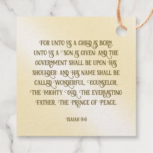 Isaiah 9:6 bedankjes labels (Achterkant)