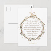 Isaiah 9:6 For Unto Us A Child Christmas Christian Briefkaart (Voorkant / Achterkant)