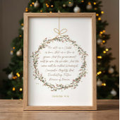Isaiah 9:6 For Unto Us A Child Christmas Christian Poster