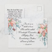 Isaiah 9:6 Hij zal Wonderful worden genoemd.. Kers Briefkaart (Voorkant / Achterkant)