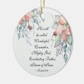 Isaiah 9:6 Hij zal Wonderful worden genoemd.. Kers Keramisch Ornament (Links)