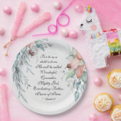 Isaiah 9:6 Hij zal Wonderful worden genoemd.. Kers Papieren Bordje (Feest)