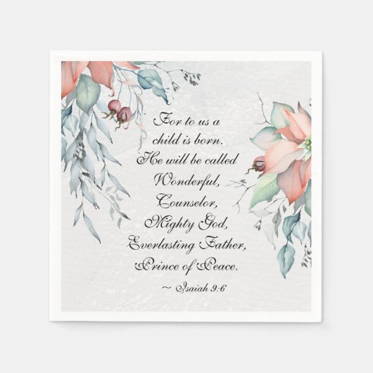 Isaiah 9:6 Hij zal Wonderful worden genoemd.. Kers Servet (Voorkant)