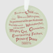 Isaiah 9:6 in kerstkleuren ornament (voorkant)