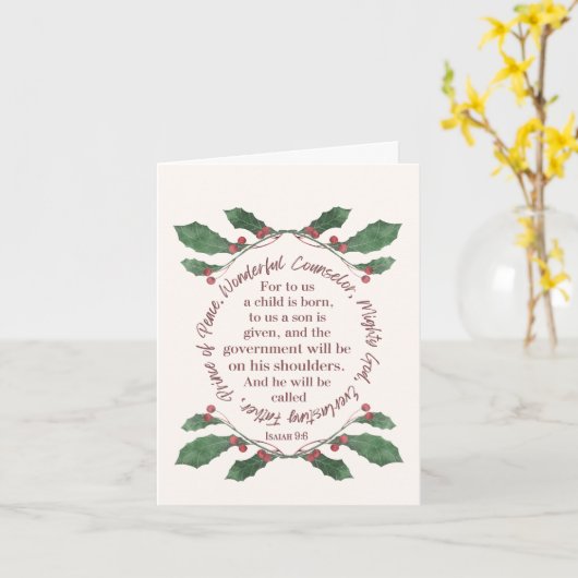 Isaiah 9:6 kaart (Gele Bloem)