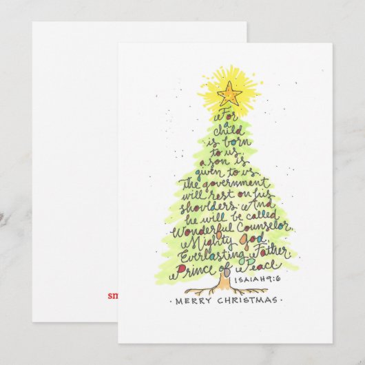 ISAIAH 9:6 KERST NOTITIEKAARTJE (Voorkant / Achterkant)