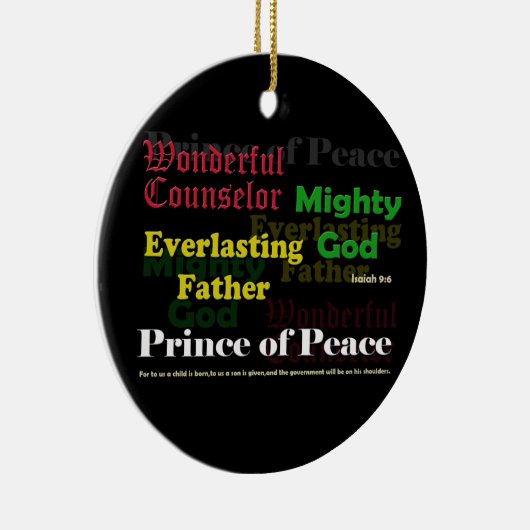 Isaiah 9:6 kerstversiering keramisch ornament (Rechts)