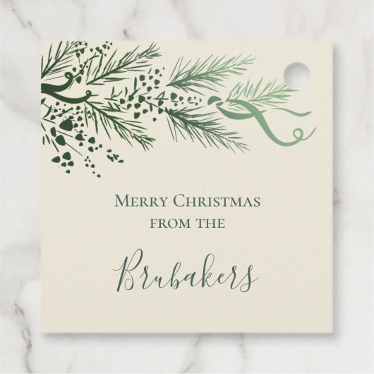 Isaiah 9:6 Personalized Modern Pine Christmas Gift Bedankjes Labels (Achterkant)