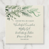 Isaiah 9:6 Personalized Modern Pine Christmas Gift Bedankjes Labels (Voorkant)